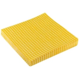 Servietten: Party-Servietten „Vichy Yellow“, 33 x 33 cm, 20 Stück - 1