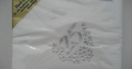 Silberhochzeit 25, Servietten 12er-Pack Hochzeitsdeko weiss-silber - 1