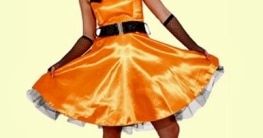 Sixties Kleid orange mit Petticoat - 1