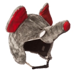 Skihelm-Verkleidung: Skihelmcover, Elefant mit Rüssel und Ohren, grau - 1