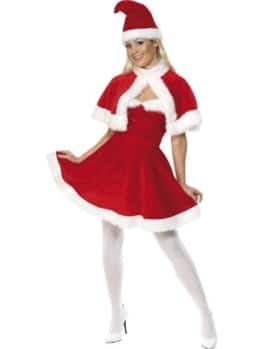 Smiffys, Damen Weihnachtsfrau Kostüm, Kleid, Cape und Mütze, Größe: L, 33317 -