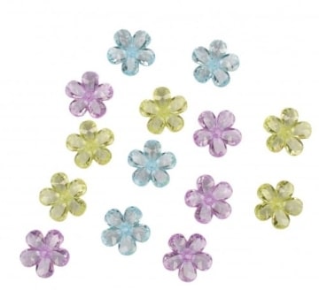 Streu-Deko: Deko-Konfetti Daisy, bunte Blumen, Kunststoff, 20 mm, 16 Stück - 1