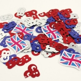 Streu-Deko: Konfetti, Großbritannien-Flagge und GB-Zeichen, 14 g - 1