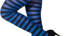 Strumpfhose, Ringelmuster, lila-schwarz - 1