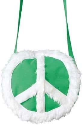 Tasche: Peace-Tasche, grün mit weißem Friedenssymbol - 1