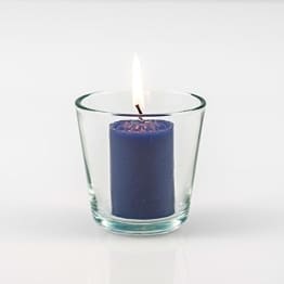 Teelichtglas: Kerzenglas, eisblau, 4,5 cm Höhe - 1