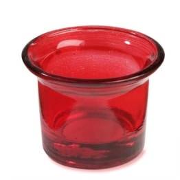Teelichtglas: Kerzenglas, rot, 4,5 cm Höhe - 1