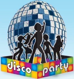 Tischdeko: Aufsteller Disco-Party mit Disco-Kugel, 25 cm - 1