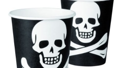 Trinkbecher: Pappbecher, Totenkopf-Motiv, 250 ml, 8er-Pack - 1
