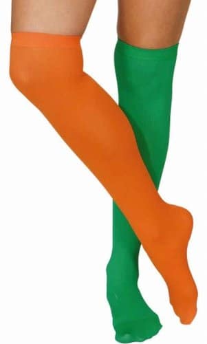 Überkniestrümpfe Pipi, grün-orange, 1 Paar - 1