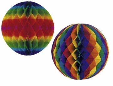 Wabenball, Regenbogenfarben, bunt, 60 cm - 1