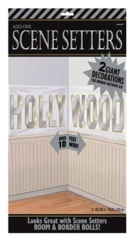 Wandtattoo: Deko-Folie, Hollywood-Schriftzug, 2 x ca. 76 x 165 m - 1