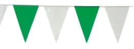 Wimpelkette: 30 Wimpel in Weiß und Grün, 10 m Länge - 1